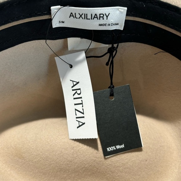 AUXILIARY by Aritzia Sz S/M Fedora Hat 100% Wool Huette Myth Beige NEW WITH TAG - Picture 6 of 9